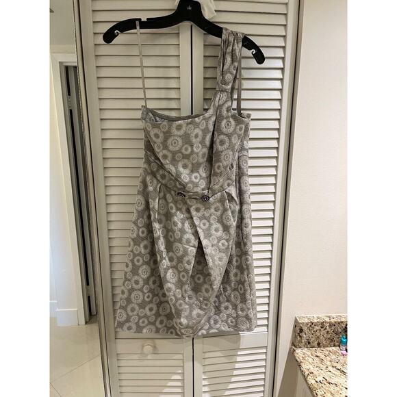 Moulinette Soeurs SilverGrey Single Strap Dress 8 with 2 Rhinestone Buttons A+ - Picture 1 of 3